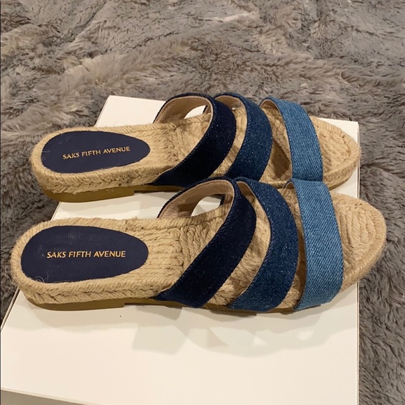Saks Fifth Avenue Shoes - Saks Fifth Avenue Denim Espadrille BNWT